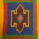 Handwoven vintage accent geometrical rug, colorful wool, Romanian carpet 230x160cm