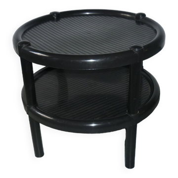 Black table with 2 trays, 1970
