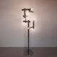 Vintage Italian Space Age floor lamp Reggiani, geometric tubes, minimal chromed