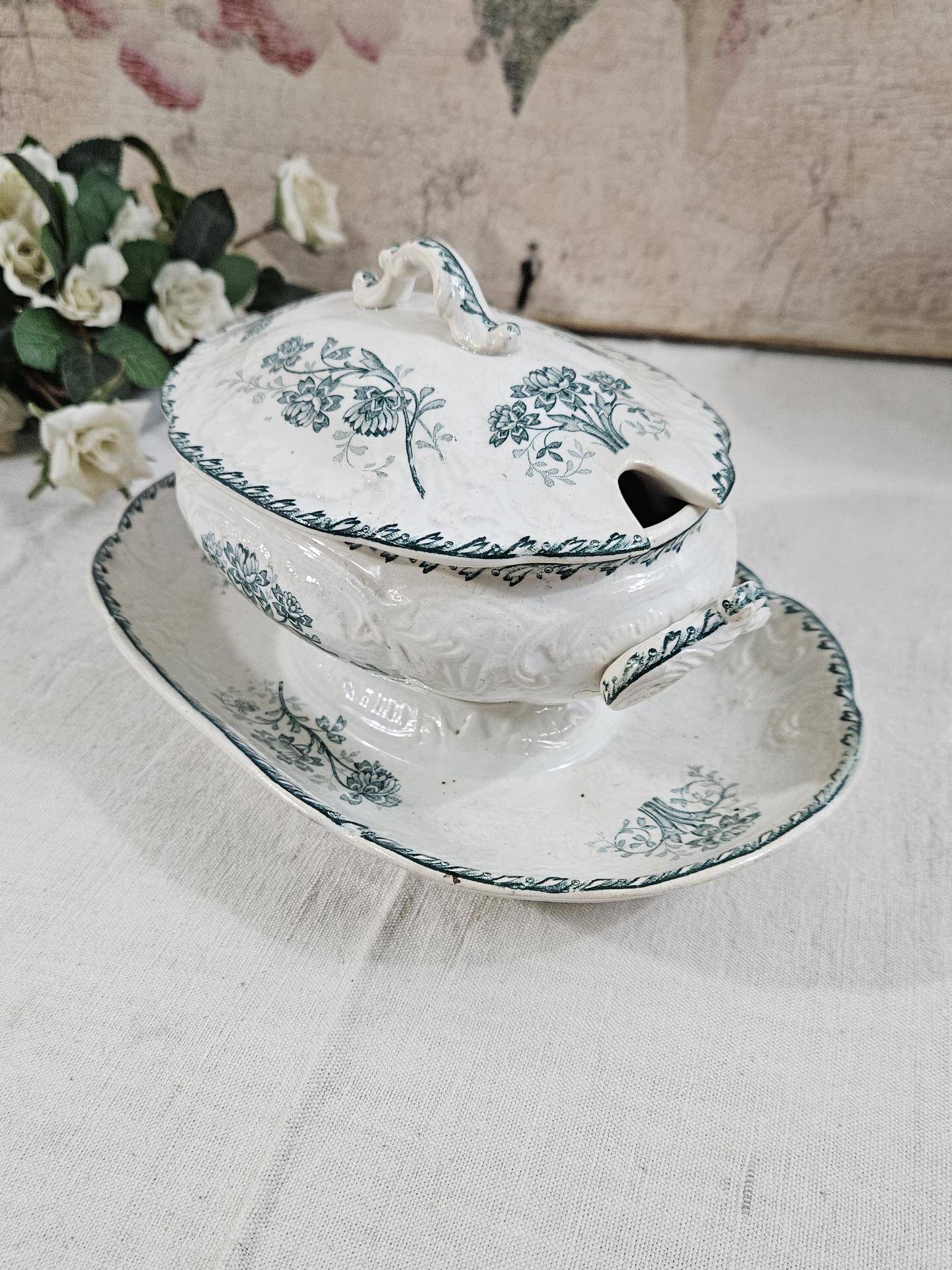 Small iron clay soup tureen