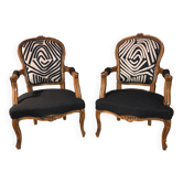 Pair of restored Louis XV armchairs