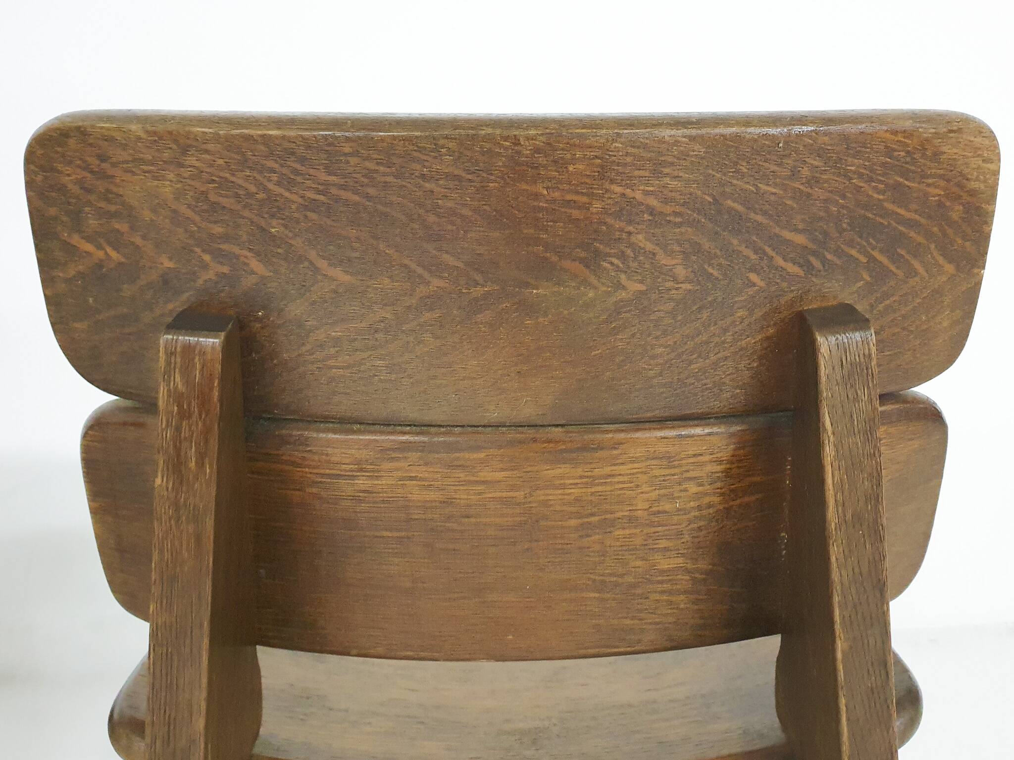 Set of four solid oak dining chairs, The Netherlands 1970's