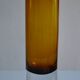 Vintage 70s 1970s roll vase, two-tone amber blown glass