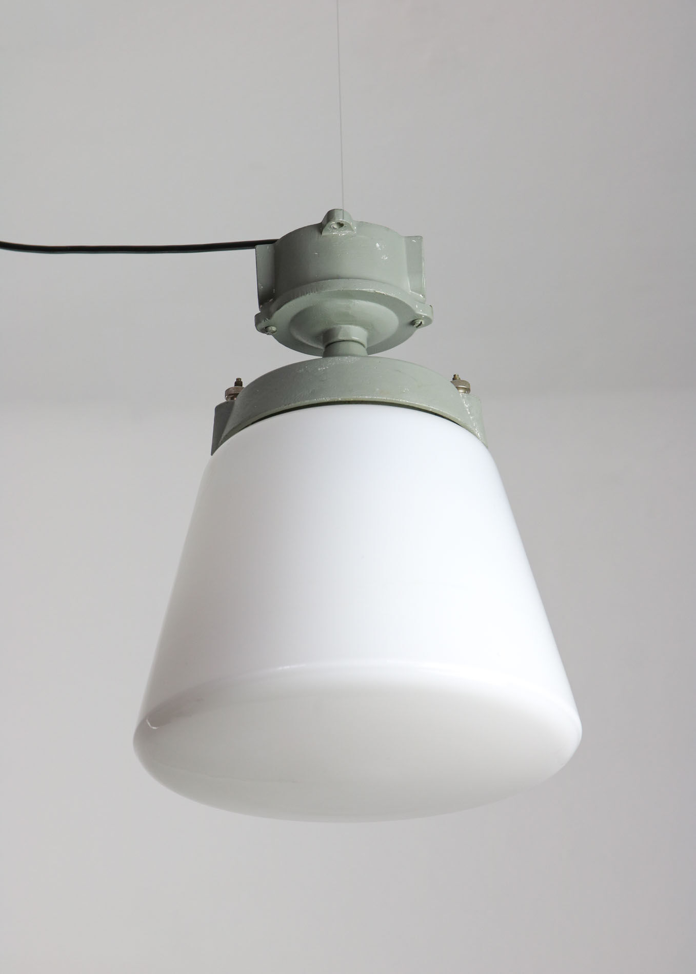 Vintage opaline glass pendant lamp, 1970s