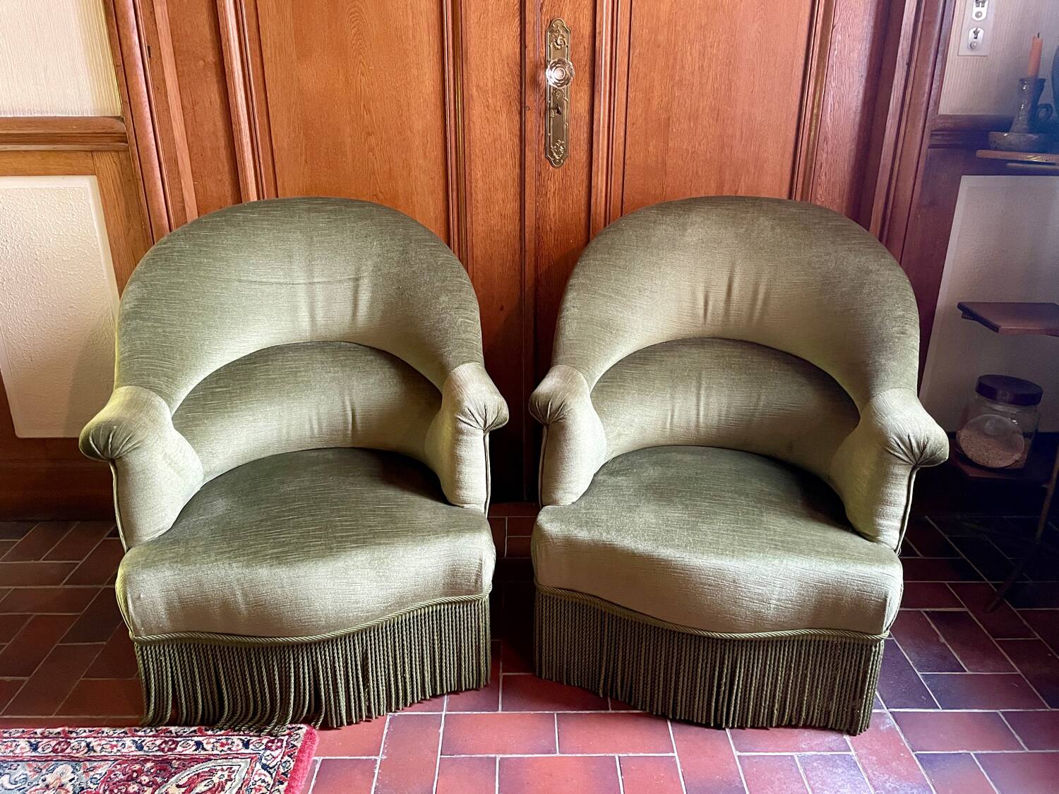 Pair of toad armchairs