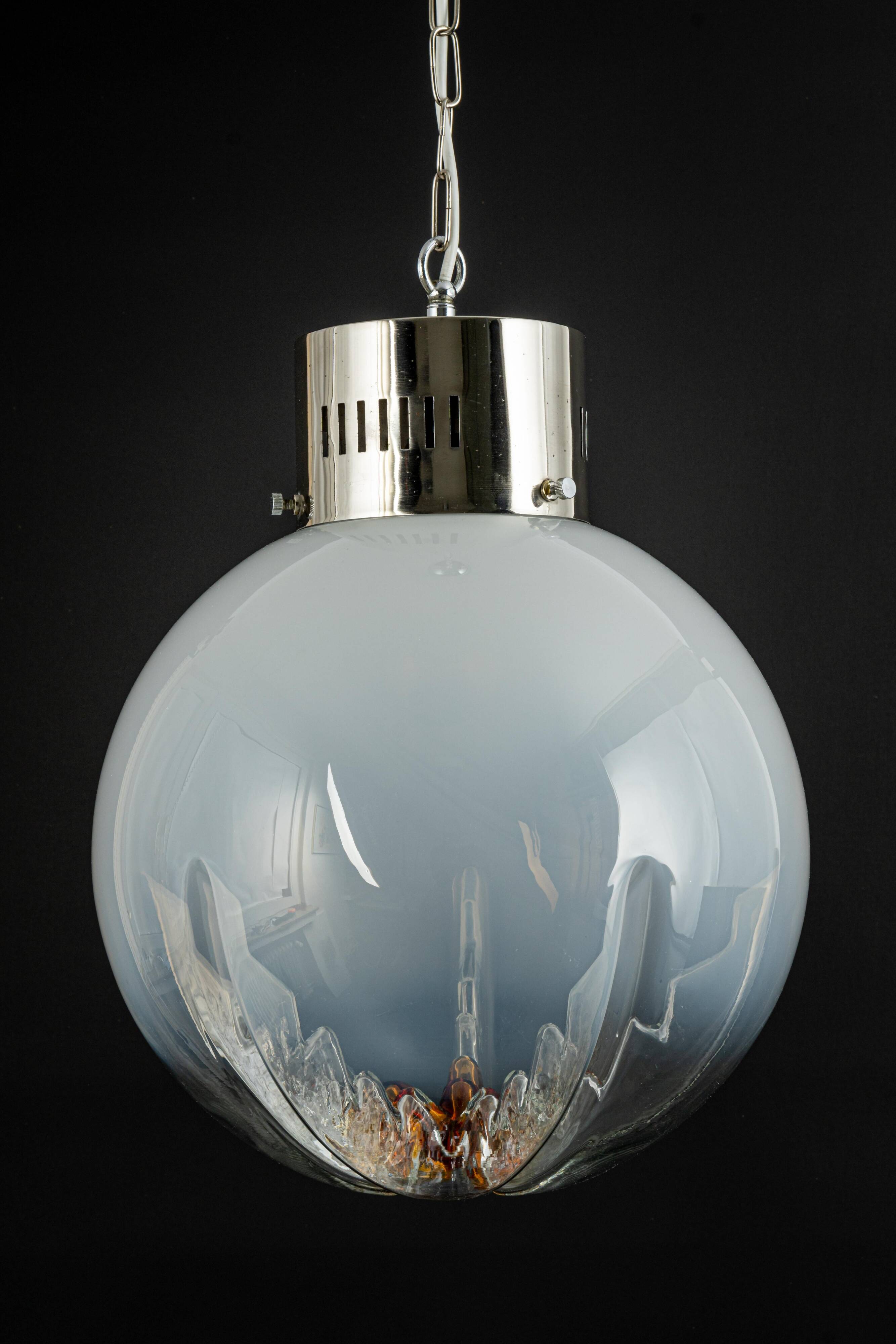 Suspended chandelier large Sputnik ball Murano, VeArt, Italy, 1970s