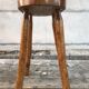 Former vintage raw wood milking tabouret