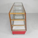 Vintage bakery display case, counter on castors 1950s