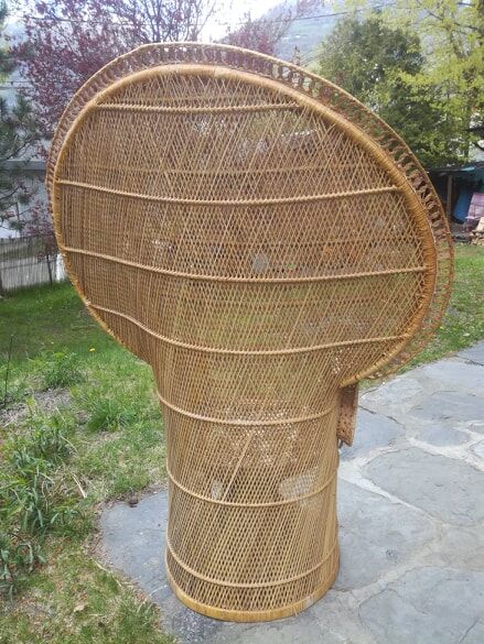 Fauteuil Emmanuelle en rotin années 50