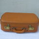 Valise vintage 1950-60 simili cuir caramel