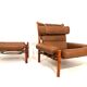 Arne Norell Inca chair with ottoman for Norell AB