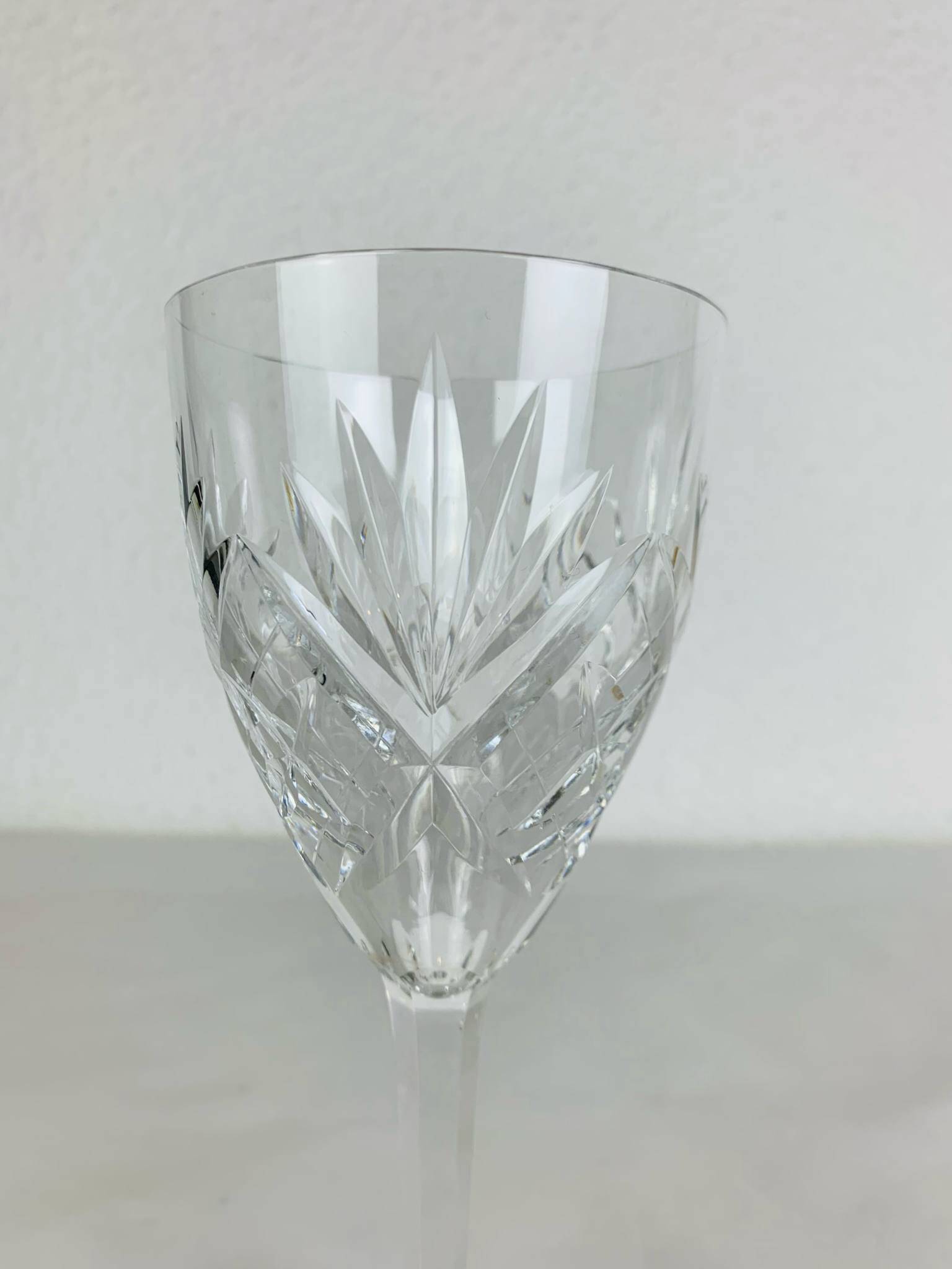 6 large Chantilly model stemmed glasses from Saint Louis, crystal, water or wine