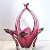 Pair of Pink Murano Glass Bonbonnières / Trinket Bowls, Italy