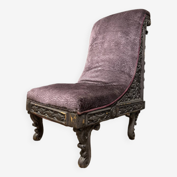 Fauteuil prie Dieu style Renaissance de forme bateau vers 1850