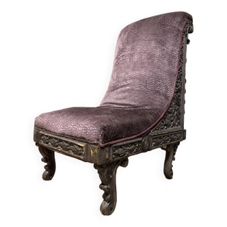 Renaissance style Pray to God armchair in boat shape circa 1850