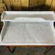 Toilet table in pitchpin and carrara marble