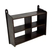 Vintage wooden wall shelve rack in oak brutalist minimalist design