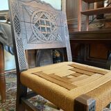 Old wooden straw chair in good condition