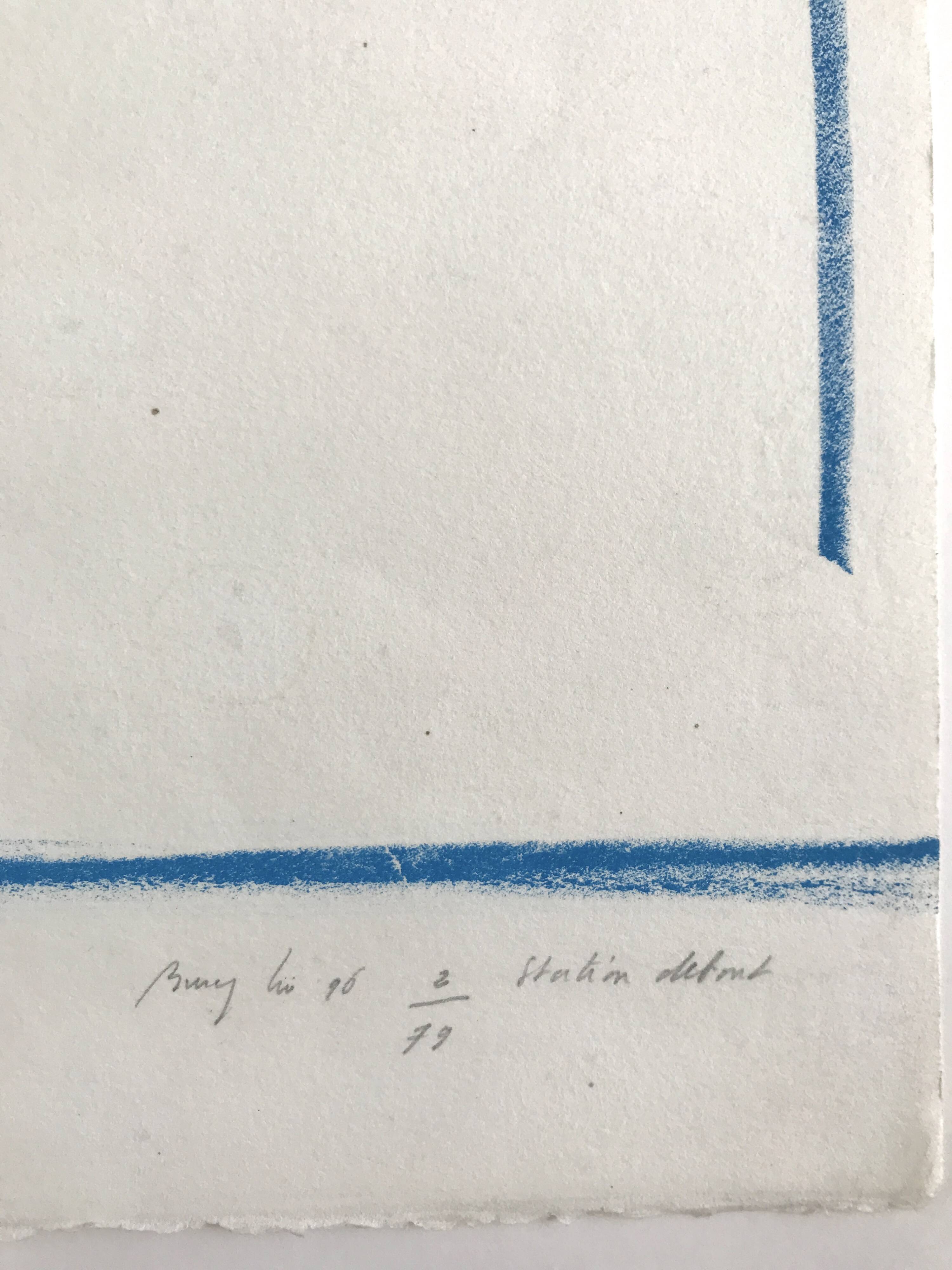 Pierre buraglio, standing station, 1996. lithograph signed in pencil