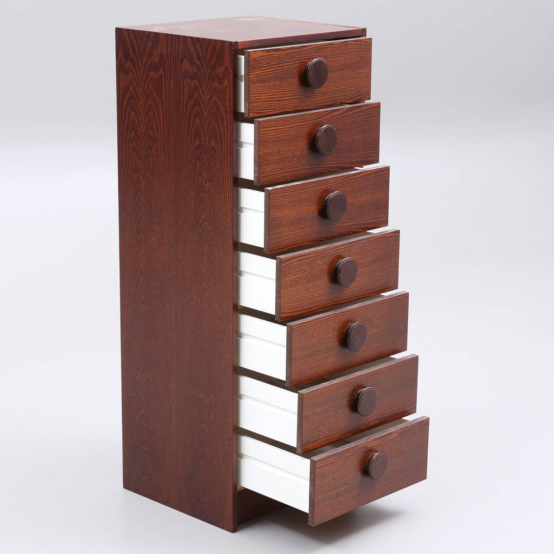Vintage suede 7-drawer chest of drawers