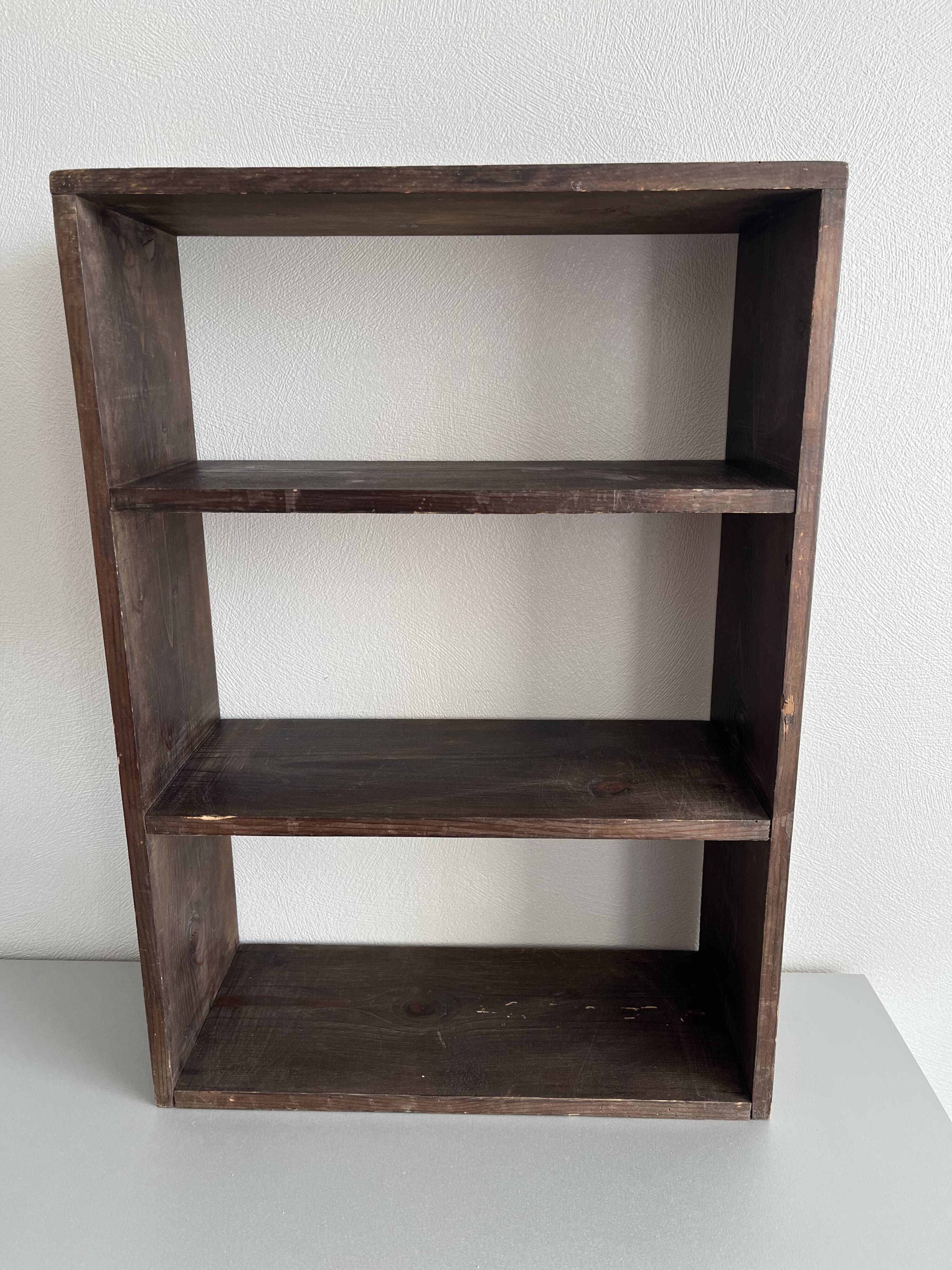 Patinated wood shelf