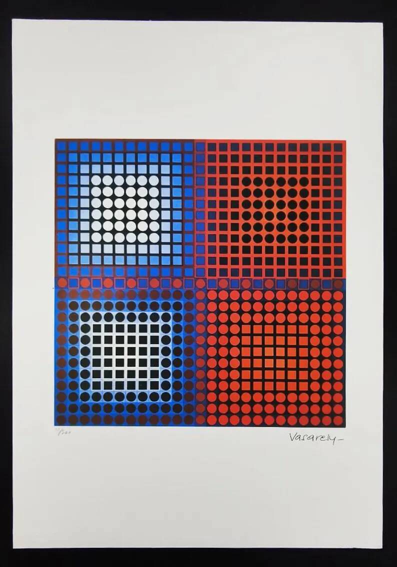 1970s Victor Vasarely Limited numbered Edition Lithograph.