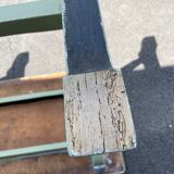 Patinated green baluster table