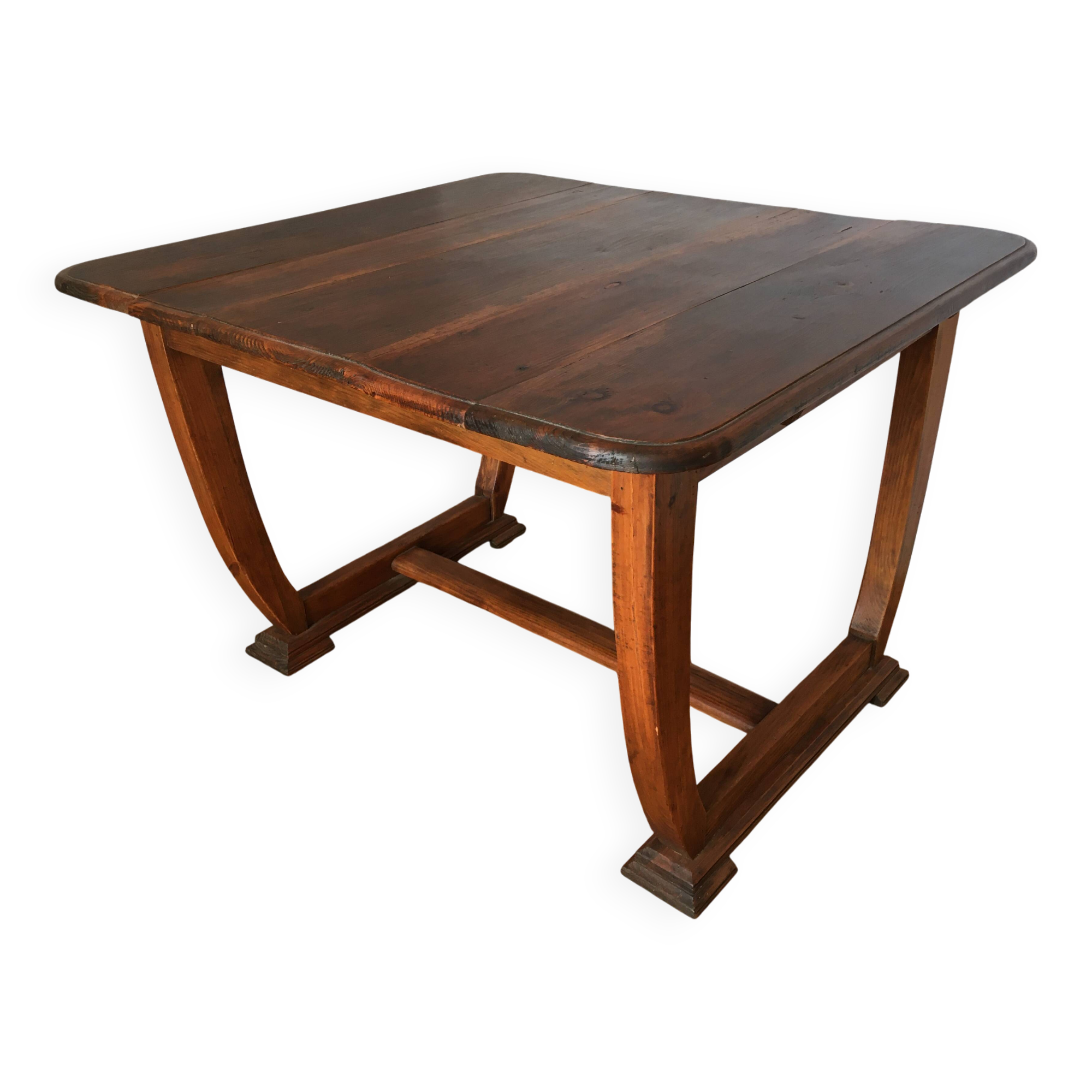 Art Deco extendable desk table with U-shaped base