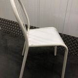 Mallet-Stevens chair with white wood and laqué metal 1970