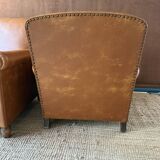 Pair of Club Armchairs in Imitation Leather
