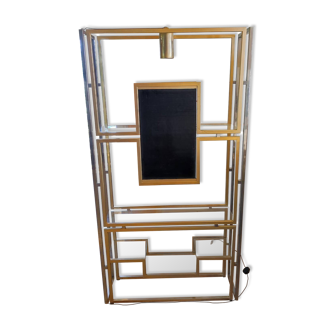 Kim MOLTZER illuminated bookcase in chromed metal.
