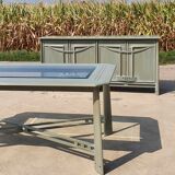Vintage dining table Giorgetti Italian design pastel green