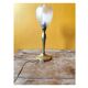 Lamp with a 19th-century chiseled bronze base and antique glass shade