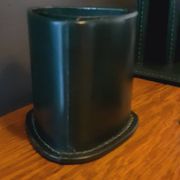 Vintage 7 Piece Office Set from the 50s in Green Leather "Le Tanneur".