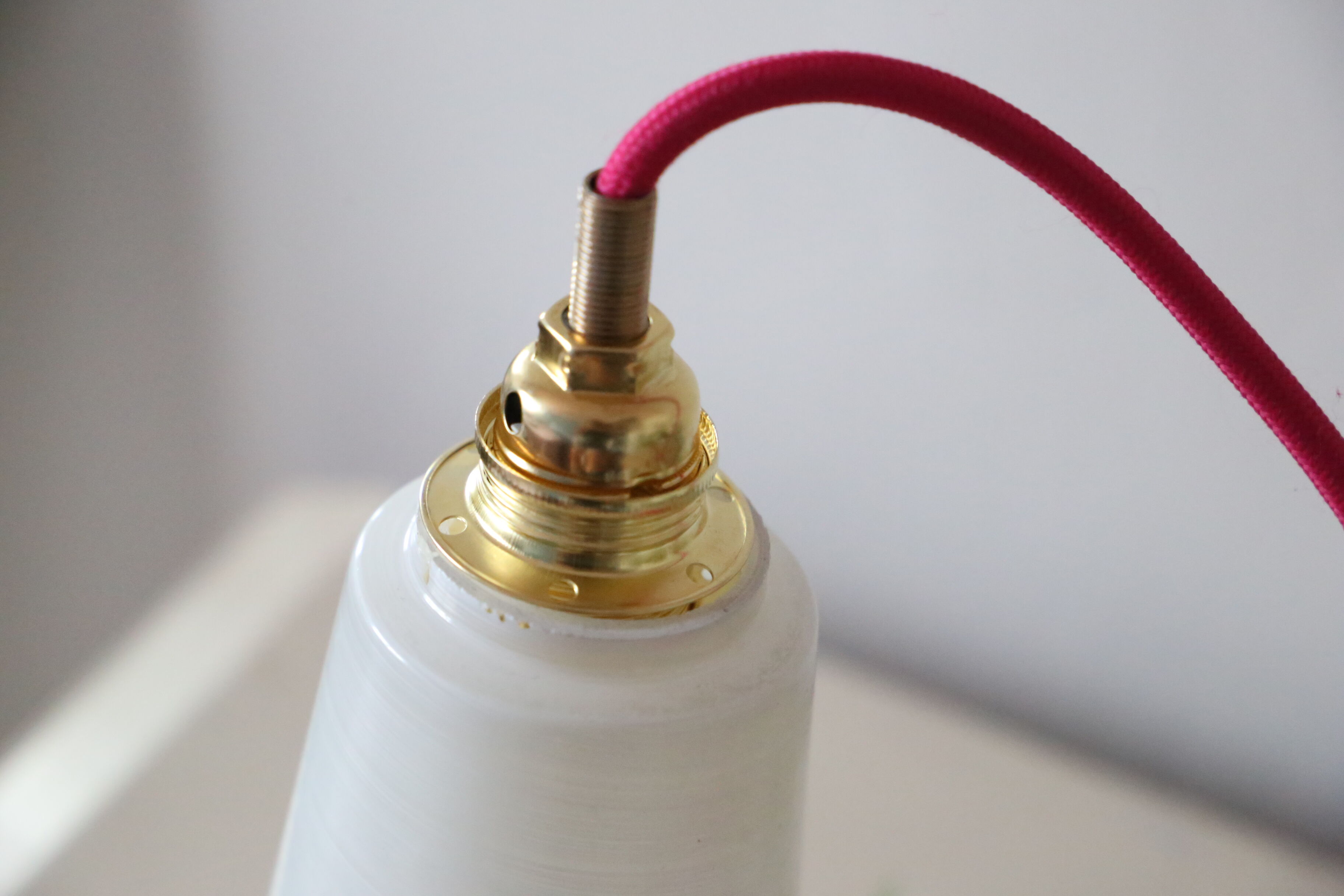 Vintage glass hanging lamp