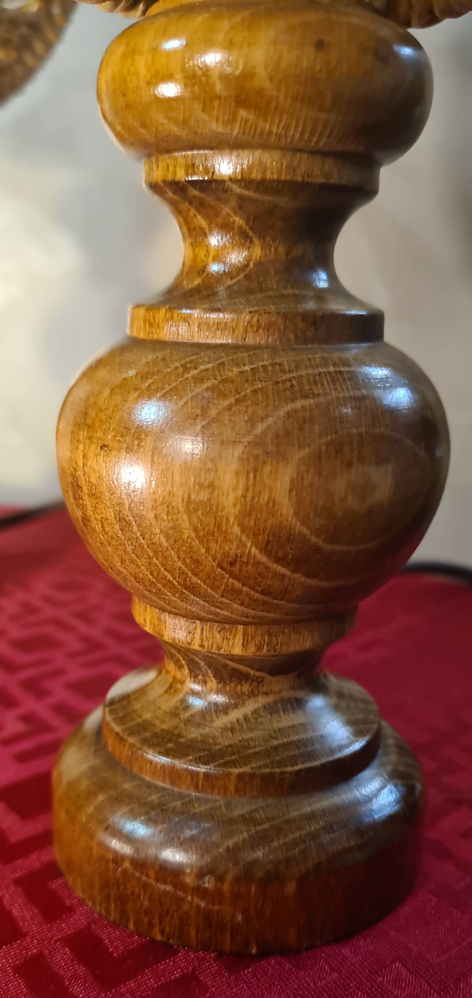 pair of Scandinavian style bedside lamps, vintage design, rope lampshade 3