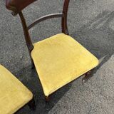 Lot de 3 chaises style victorien – acajou – assise velours jaune