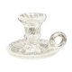 Candle holder with cup and handle in worked glass
