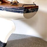 Borda wooden pond sailboat "Le Chat", navigable antique toy.