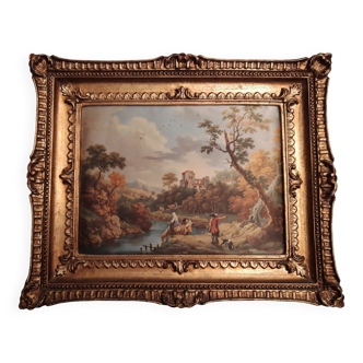 bucolic scene inspired by the 18th century