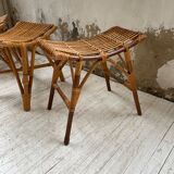 Set 3 rattan stools