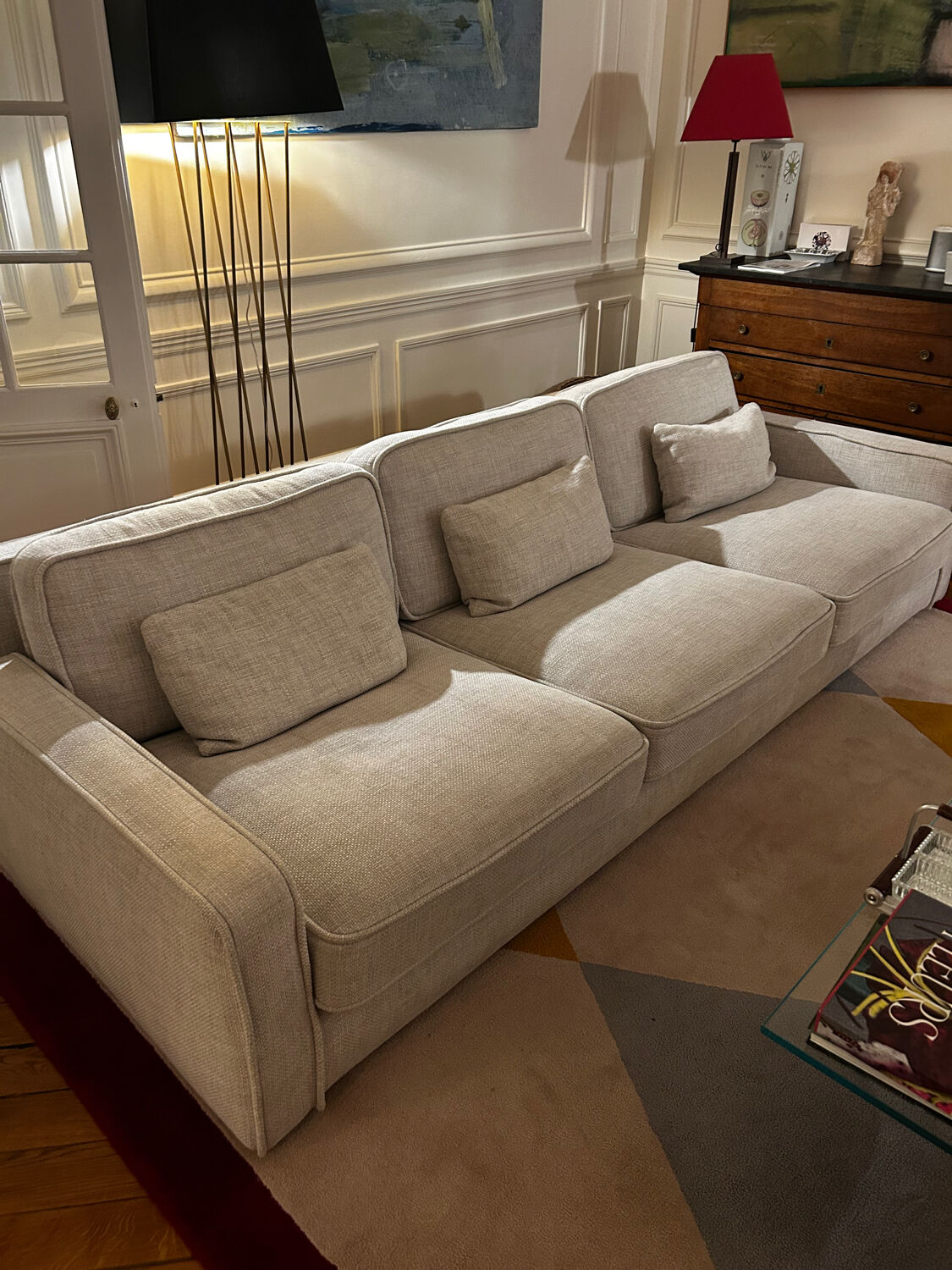 Meridiani 3-seater fabric sofa