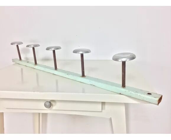 Industrial wall coat rack 5 aluminum hooks