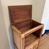 Small Art Deco jam cabinet in carved blonde oak