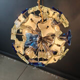 Hammered glass chandelier, 1970s