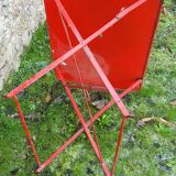 Red garden iron table