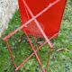 Red garden iron table