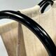 Vintage Round Magazine Rack / Reading Basket, Black Rattan, 1970's
