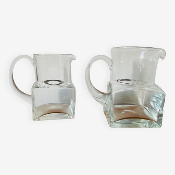 Pair of pitchers blown glass
