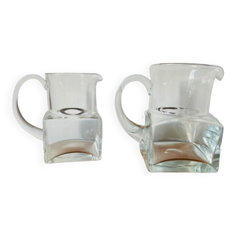 Pair of pitchers blown glass